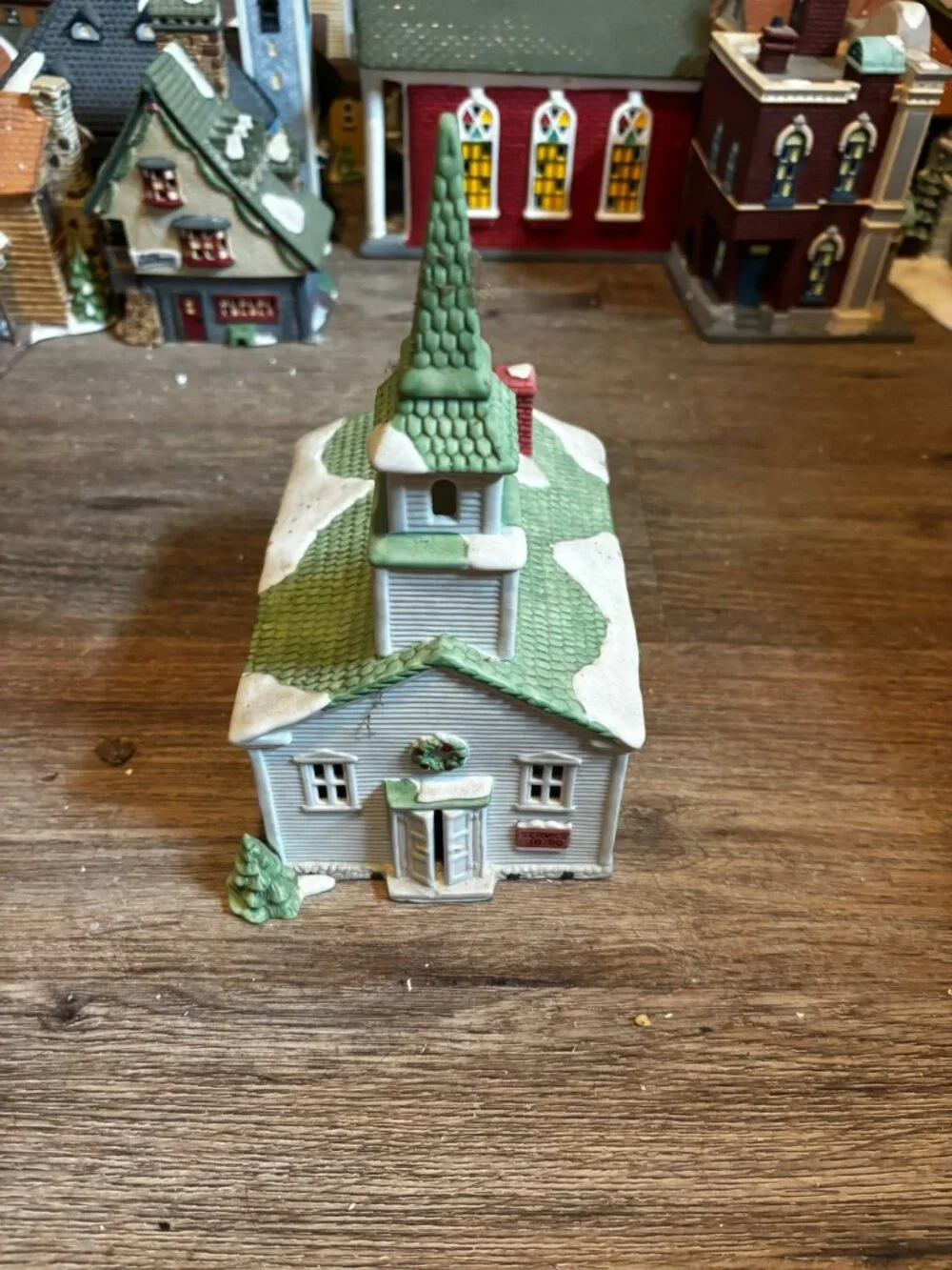 Department 56 Christmas village light up building New England Church